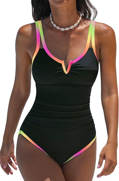 popvil One Piece Swimsuits Women Tummy Control
