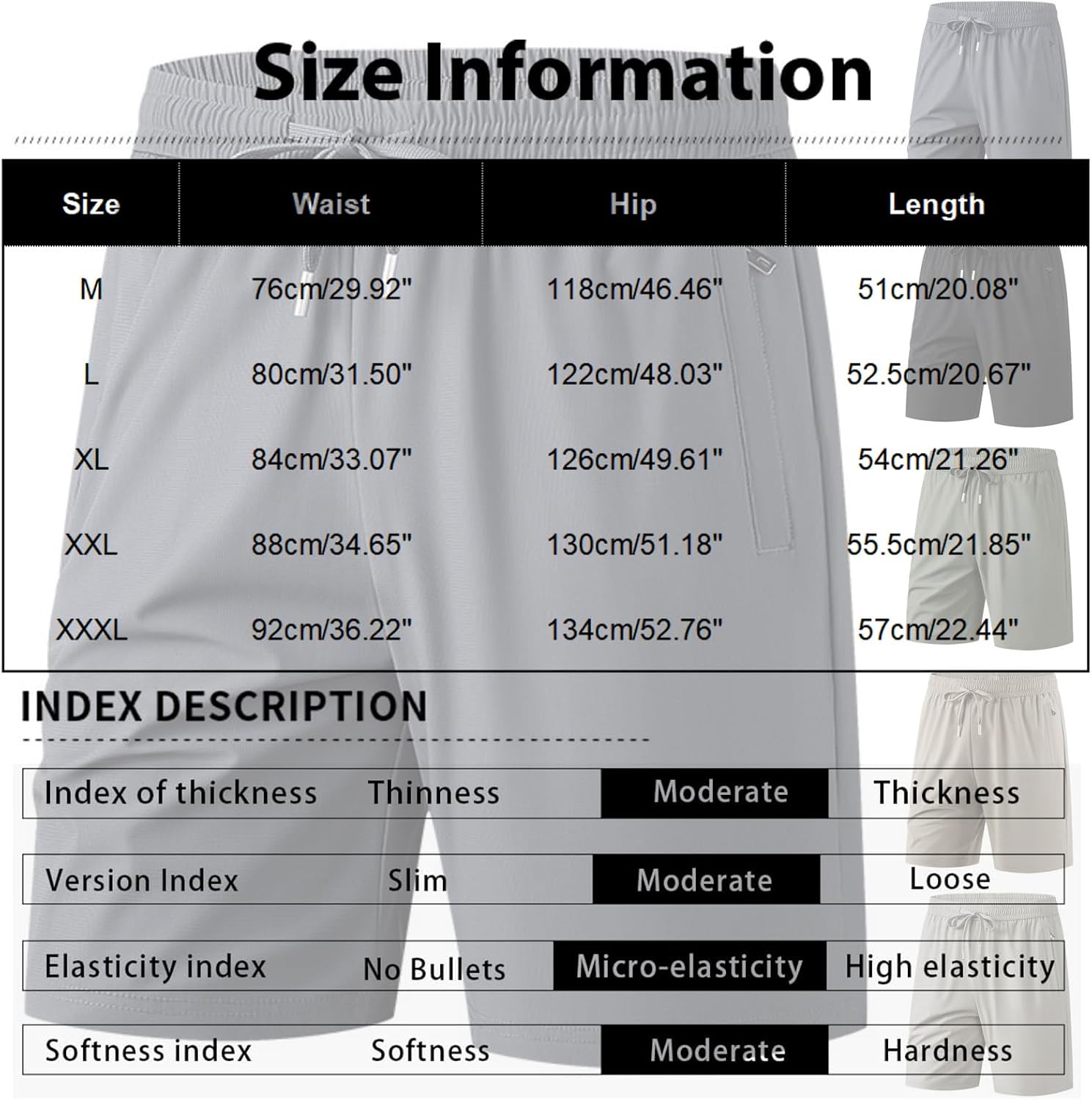 FQZWONG Men Shorts Workout Hiking Shorts Fashion Sport Short Pant Lightweight Gym Pants Summer Stretch Trousers with Pocket