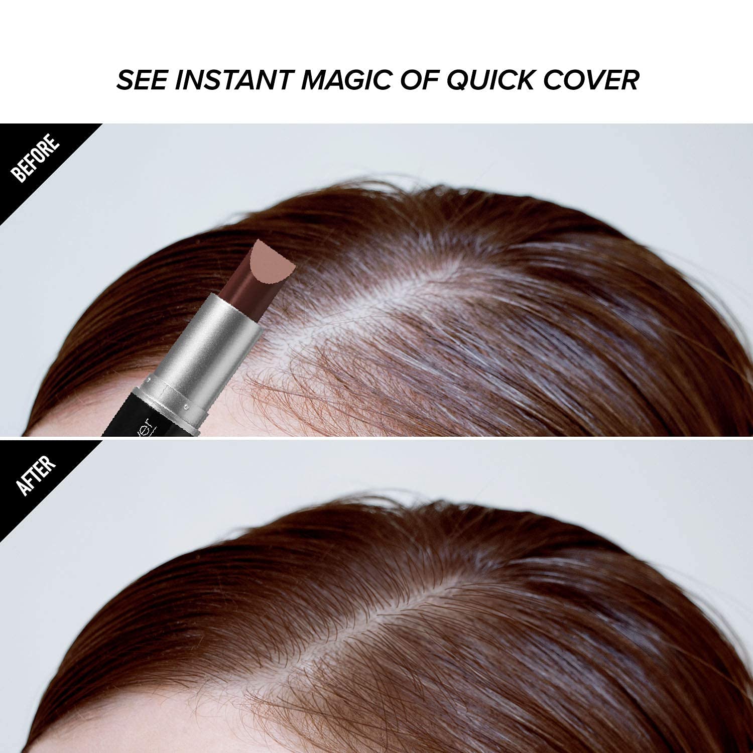 RED by Kiss Quick Cover Root Touch Up Stick, Water-Resistant Temporary Gray Hair Concealer with Brush for Roots and Beard, Long-Lasting Coverage, Easy Application (2 Pack, Mahogany)