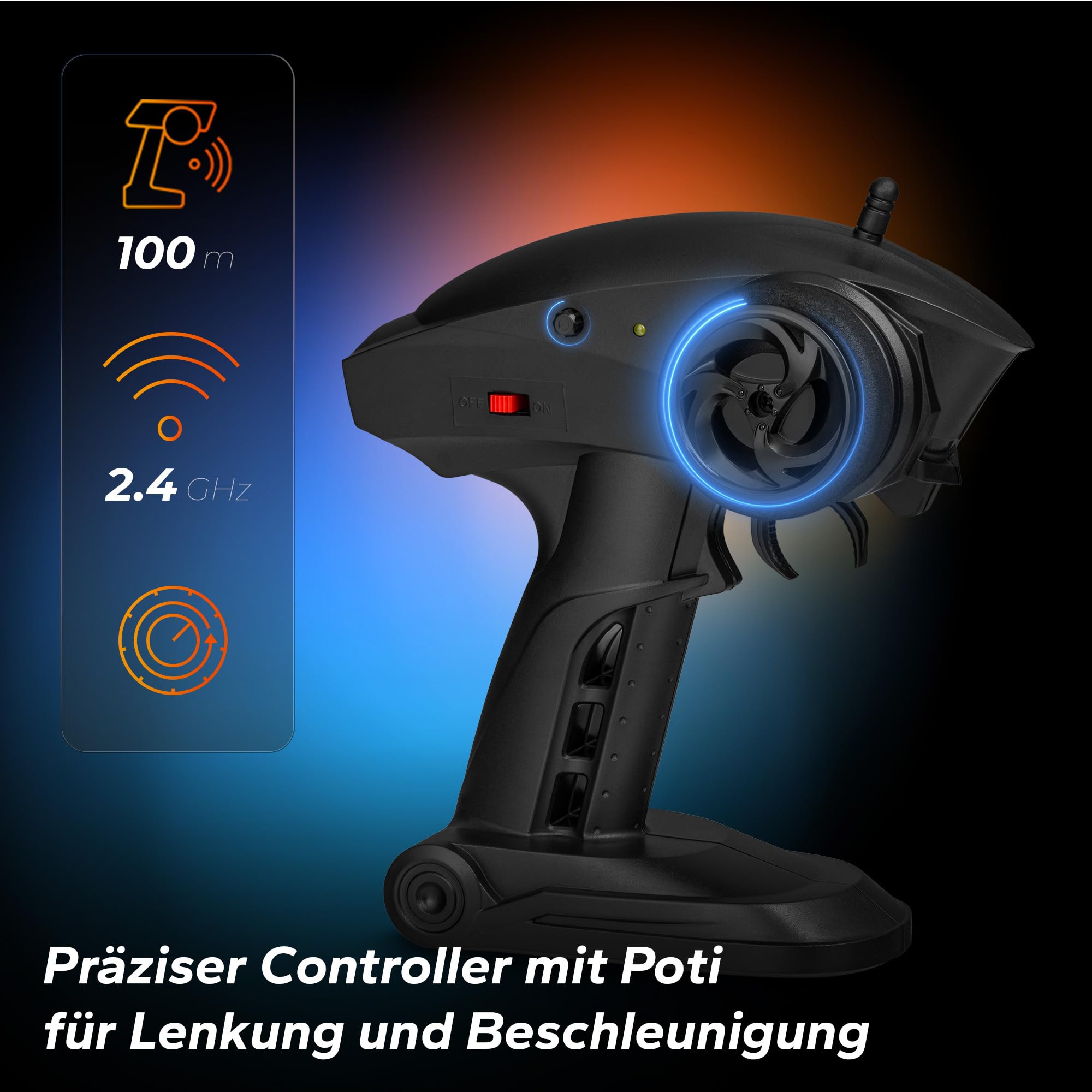 Overmax X-Monster 3.0 RC Monster Truck 1:18 für Jugendliche ab 14 Jahren | 30 km/h 4WD Offroad, 100 m Reichweite, 2× 850 mAh Akku / 40 Min Fahrzeit, unabhängige Federung, robuste Konstruktion