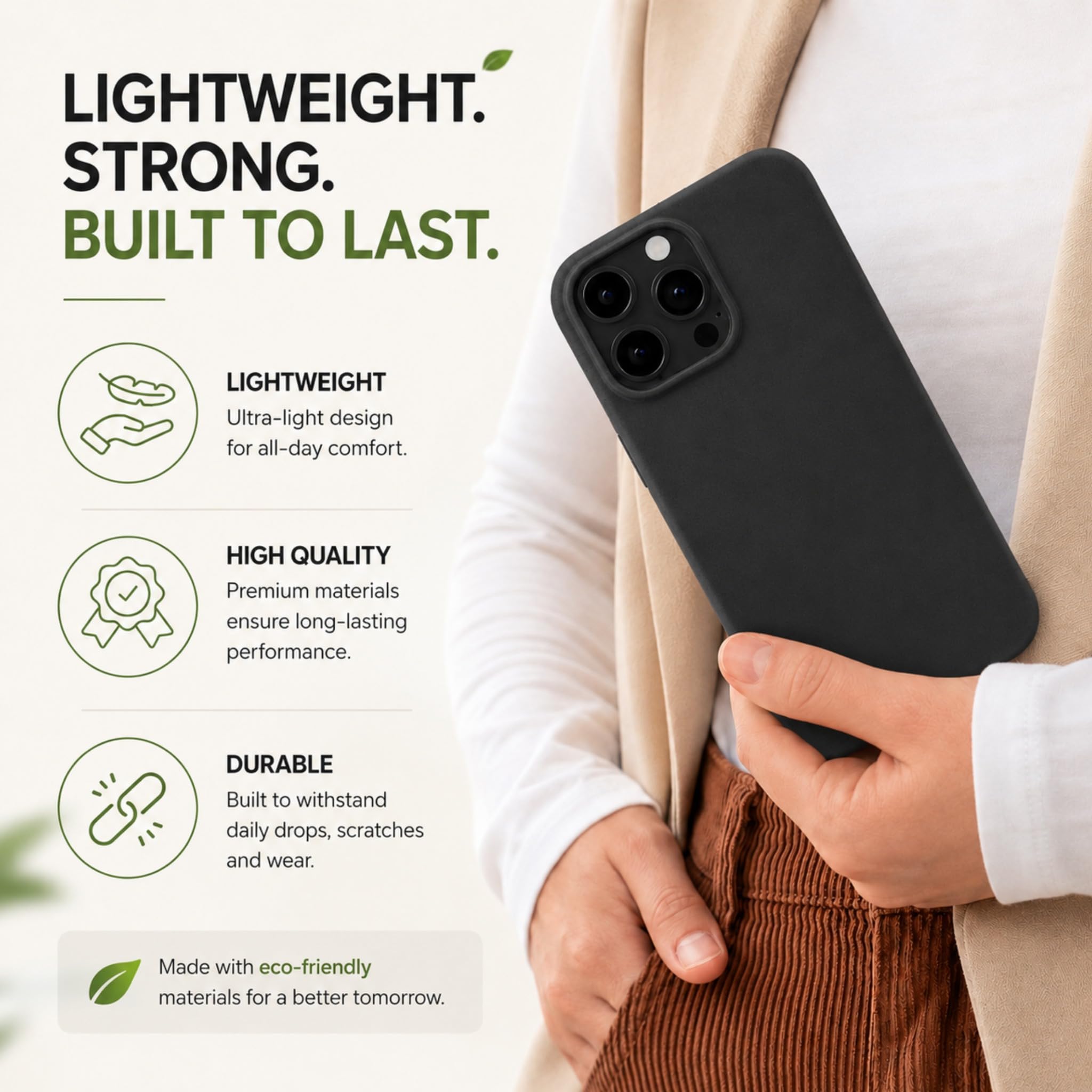 Funda de Silicona líquida antiradiación y protección EMF para iPhone, reducción de Escudo 5G, Cubierta Trasera Protectora Ligera (Negro, 15 Pro MAX)