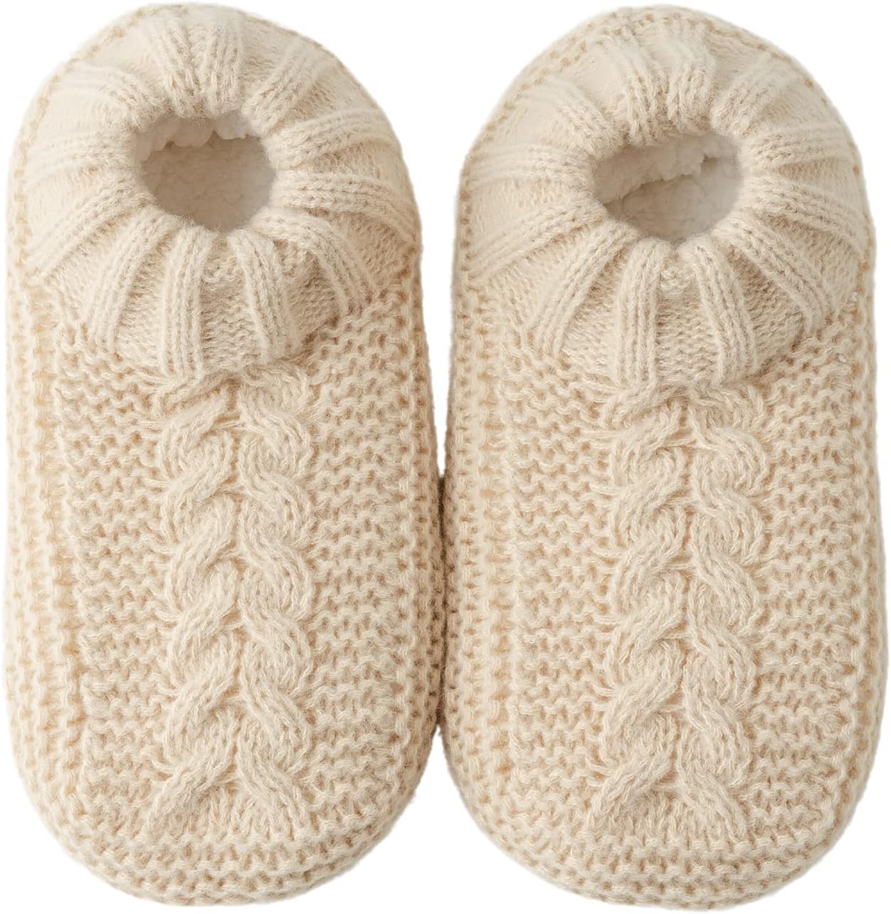 Vihir Cozy and Warm Men Slipper Socks - Non-Slip and Stylish Floor Socks Indoor House Shoes,beige