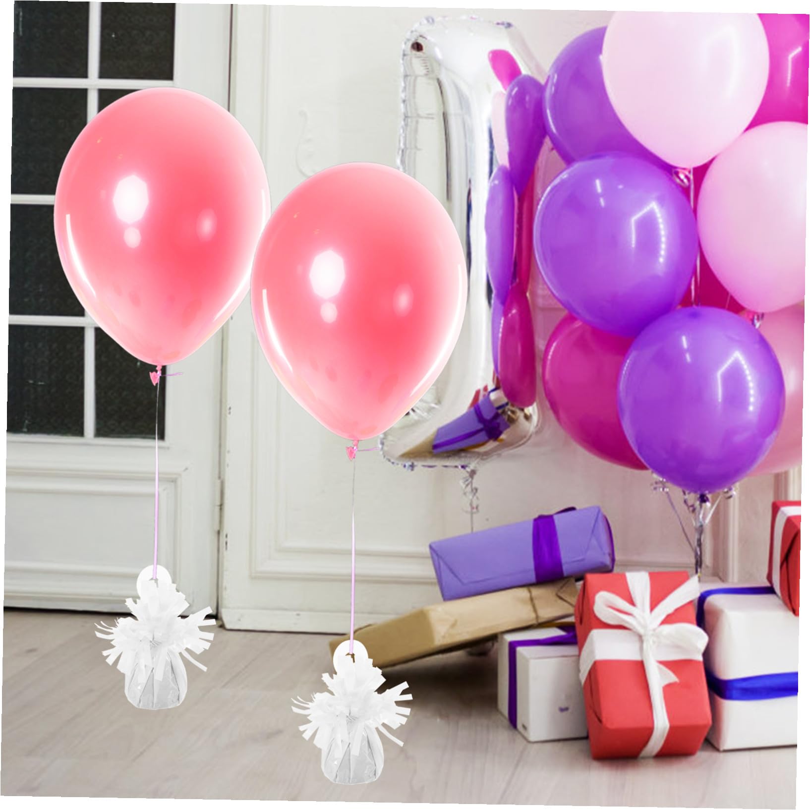Pesini per Palloncini 6 Pezzi Blocchi in Pvc e Cemento | Palloncini in Lattice ed Elio, Facile da Usare, per Eventi e Festività