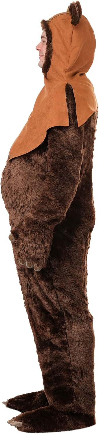 Deluxe Star Wars Ewok Costume for Men & Women - Plush Jumpsuit, Hood, Gloves, Shoe Covers - Officially Licensed