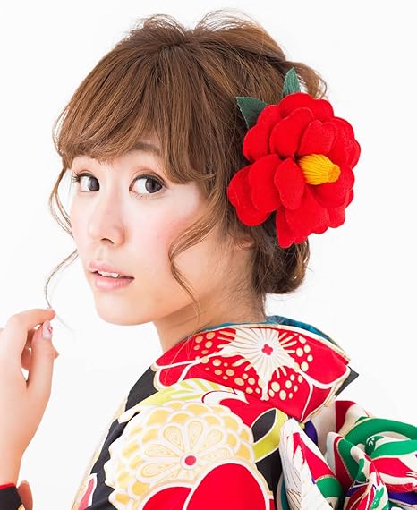 Amazon 髪飾り 椿 かんざし 卒業式 袴 大きい 赤 ちりめん 日本製 レッド 縮緬 成人式 振り袖 振袖 着物 はかま 結婚式 簪 髪かざり ゆかた 浴衣 通販 和装 花 留袖 ドレス 服 ファッション小物 通販