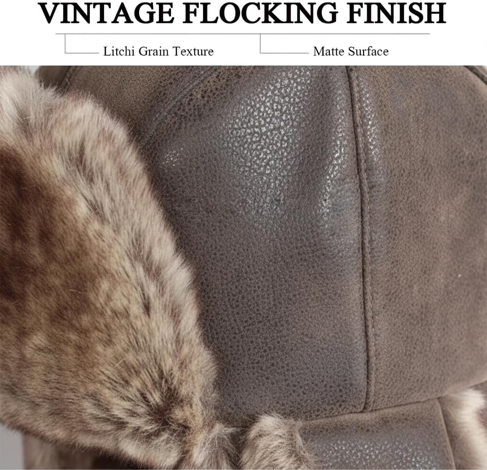 Russian Ushanka Hat, Faux Fur Winter Trapper Hat for Men Women, Cold Weather Protection, Windproof and Waterproof