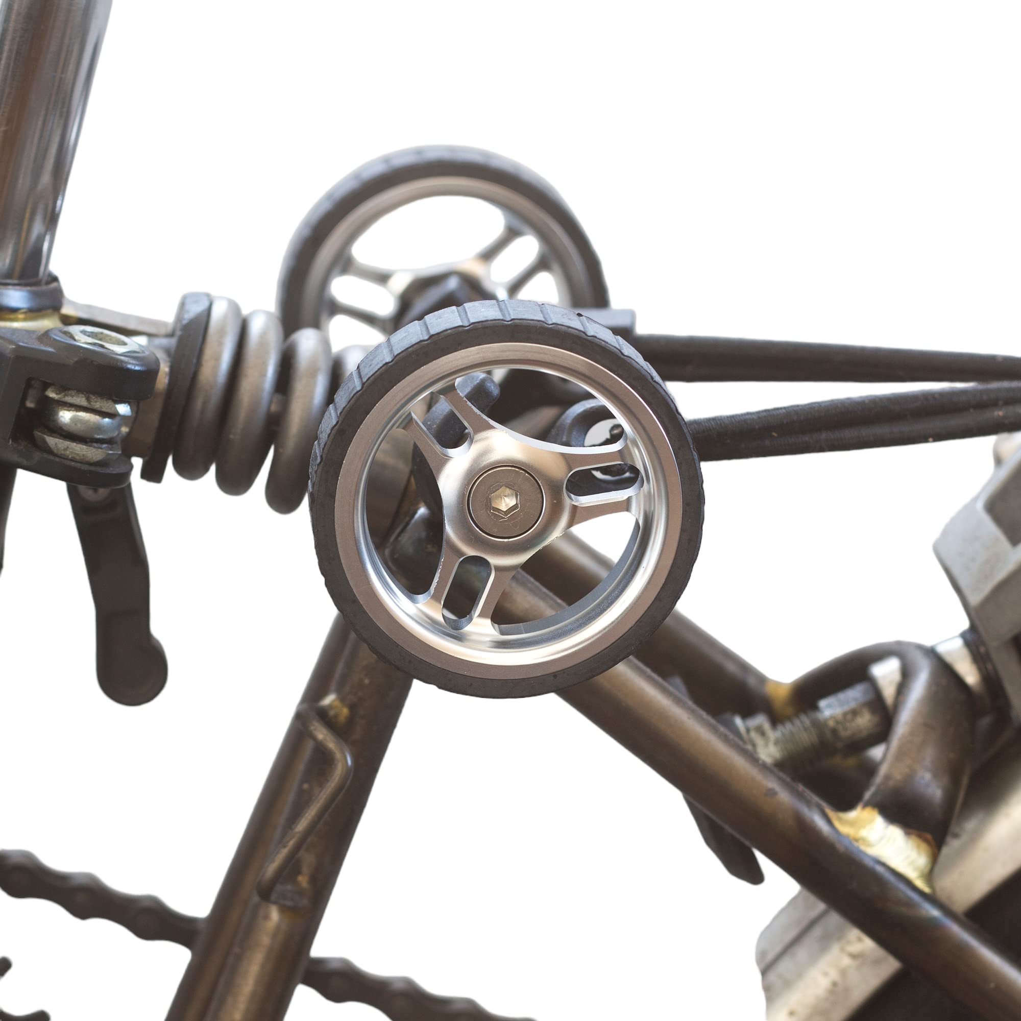 London CraftworkNew Wide Easy Wheels For BROMPTON ver 2.0 in SILVER EZ-3