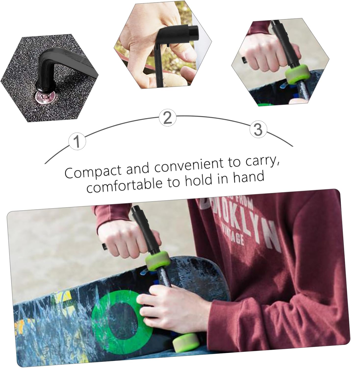 Screwdriver Portable t Tool for Skateboard and Adjustments Compact Lightweight Wrench Allen Key and Cross Screwdriver for Skating Enthusiasts