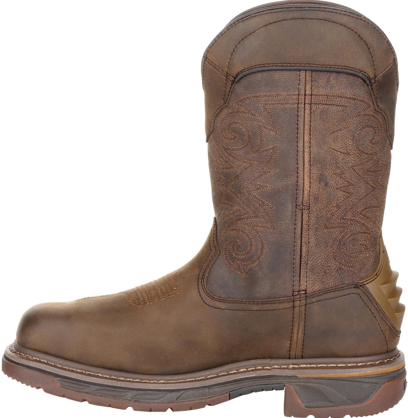 Rocky Men's Iron Skull Western Boot, Distressed Brown, 8