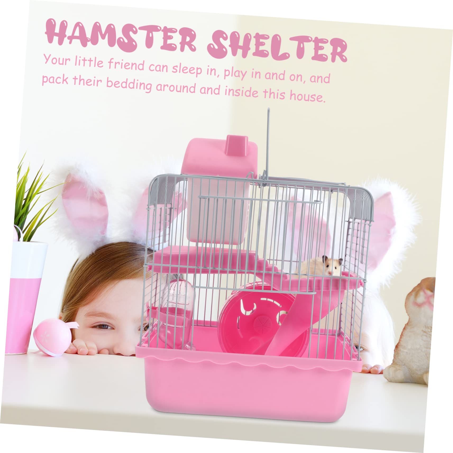 Toyvian Cage Double Couche pour Hamster Petit Nid de Jeu et Durable Maison Transportable pour Petits Animaux