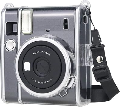 Protective Clear Case for Fujifilm Instax Mini 40, Crystal Hard PP Cover with Removable Shoulder Strap for Fujifilm Instax Mini 40 Instant Camera