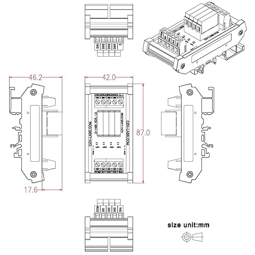 Miniatura 13 de Montaje en carril DIN AC/DC 5V 12V 24V SPST-NO 5Amp módulo de relé de potencia (CA/CC 12V, 16 canales)