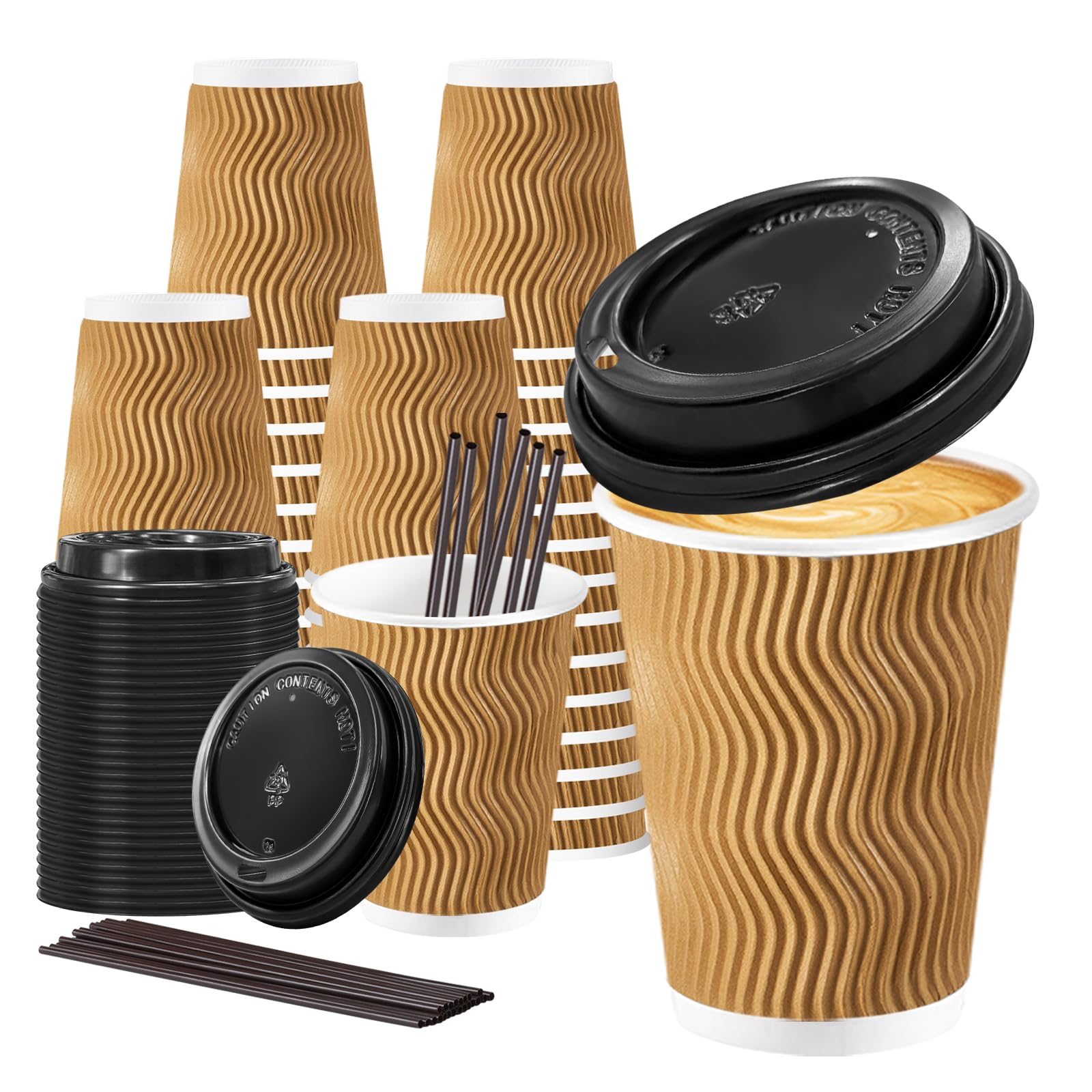 Lamosi 16oz Coffee Cups with Lids - Bulk Pack -11 Lamosi 16oz Coffee Cups with Lids - Bulk Pack -11
