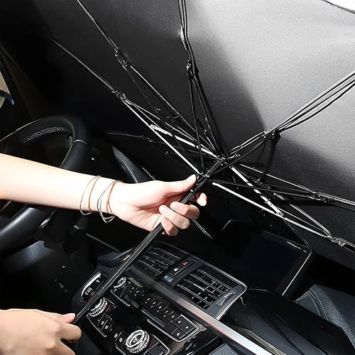 Miniatura 6 de LoyaForba Parasol para parabrisas de automóvil, paraguas plegable para ventana delantera de automóvil, bloquea los rayos UV, cubierta protectora