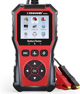 KONNWEI Car Battery Tester KW331, 6 V 12 V 24 V Battery Tester Car 10-2000 CCA, Battery Tester Car Charging Starter System Car Battery Analyzer for Car, Truck, Marine, Motorcycle, SUV