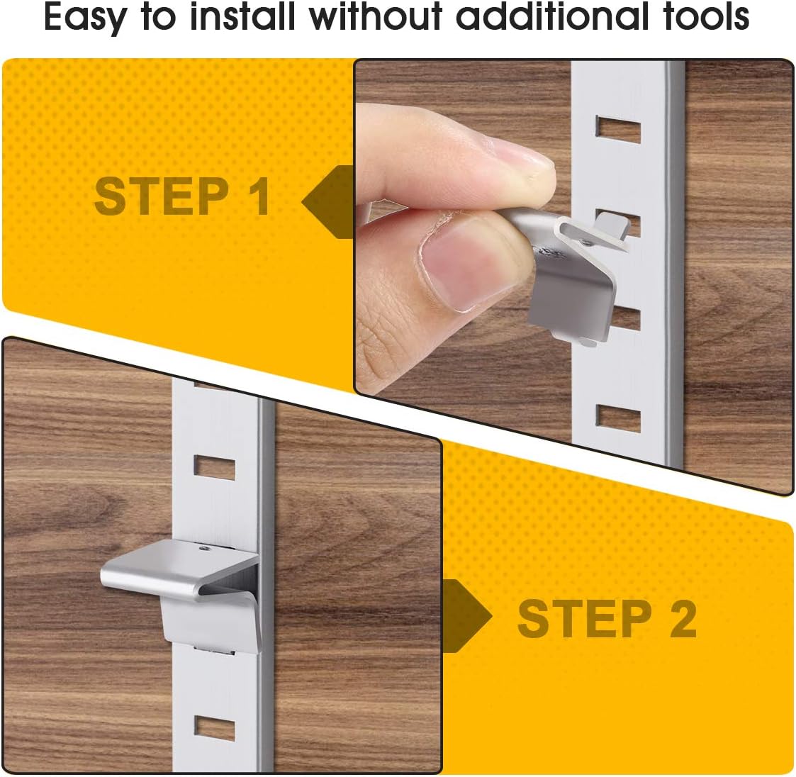 Lenink 28 Piece 256P-ZC Adjustable Pilaster Shelf Support Clip Shelving Brackets Clips: Home Improvement