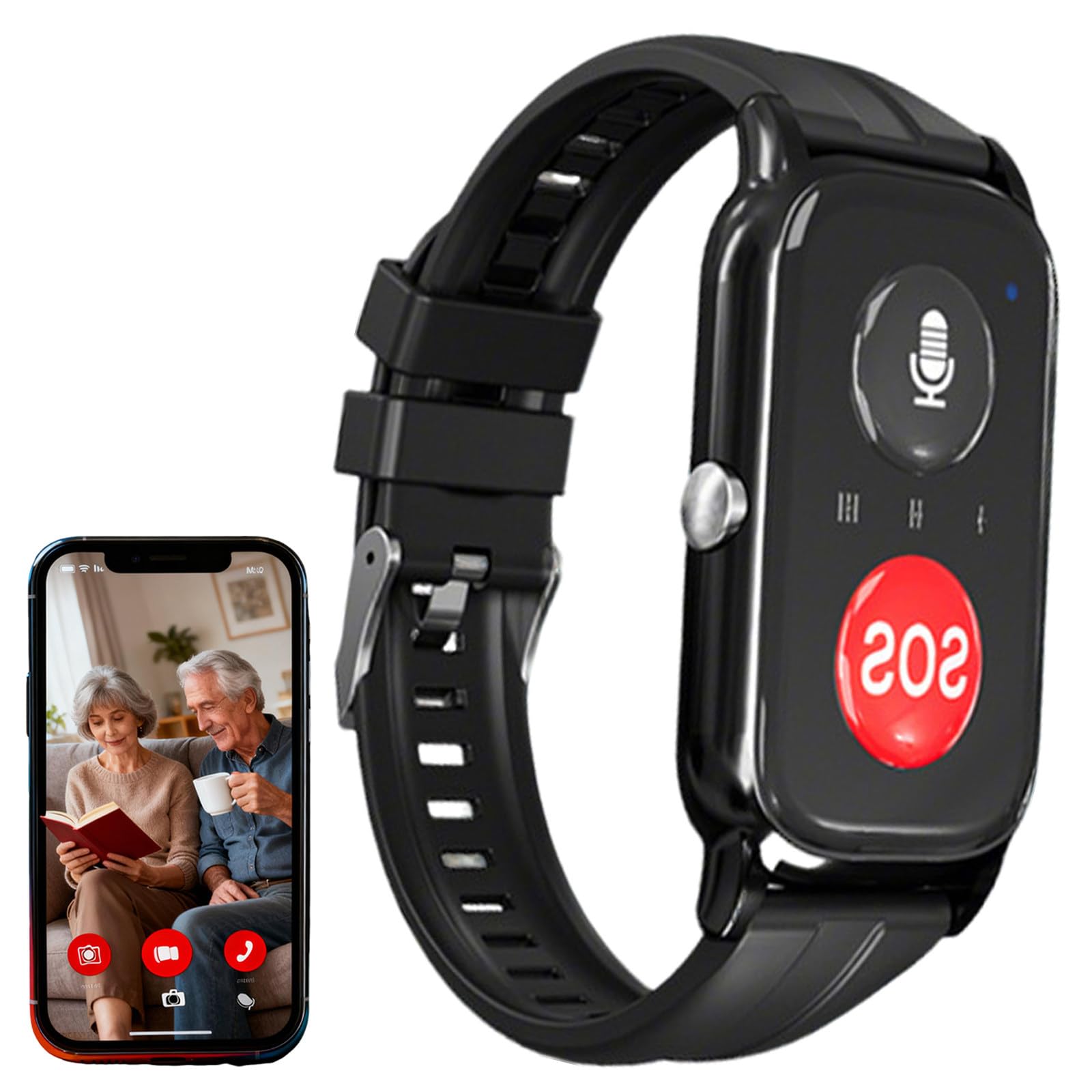 Smartwatch z funkcją GPS i funkcją przypominania o upadku, lokalizator GPS dla seniorów, zapobieganie zgubieniu się, przycisk SOS, autyzm wymaga połączenia z 10 urządzeniami