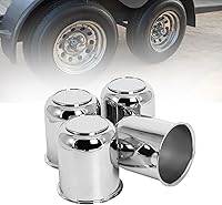 Podoy 3.19" Chrome Push-Through Center Caps for Trailer Truck RV Wheels - Durable Carbon Steel, Easy Install, 3.19" Bore Fit