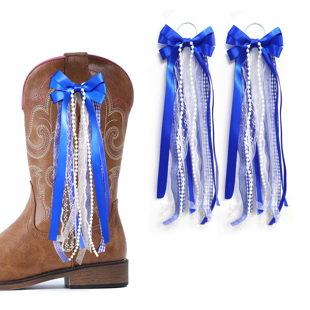 Blue Ribbon Bow Martin Boot Bows