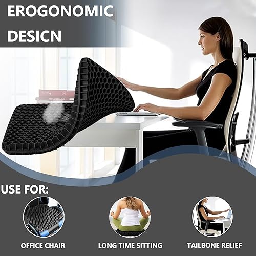 Miniatura 3 de Cojín de asiento de gel para sentarse durante mucho tiempo, cojín para silla de escritorio, cojín para aliviar el dolor, cojín para silla de