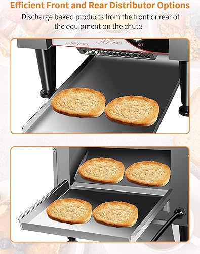 Miniatura 5 de Tostadora transportadora comercial 300 piezas por hora tostada de pan bagels de 110 V máquina de cinturón eléctrico para encimera para restaurante