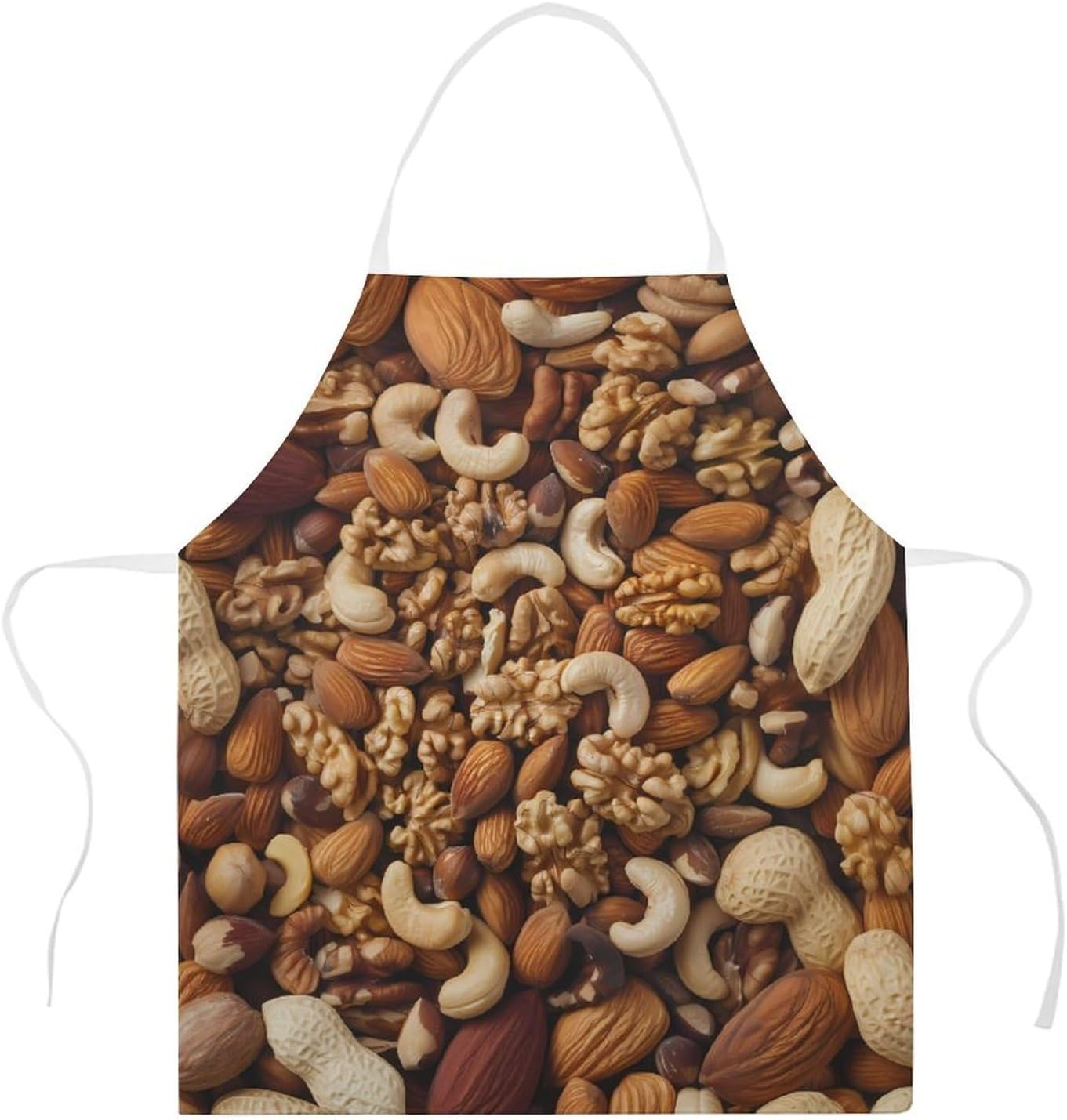 Mixed Nuts Walnuts And Cashews Kitchen Apron with Adjustable Neck Strap Waterproof for Cooking Baking Drawing