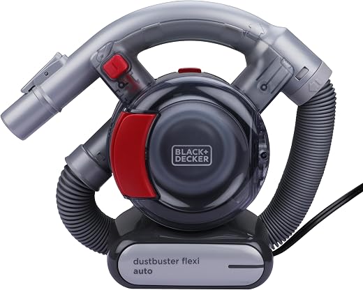 BLACK+DECKER PD1200AV-B1 12V Corded Dustbuster Flexi Auto Handheld Vacuum Cleaner, 560 ml Bowl Capacity, Car Vacuum Cleane...