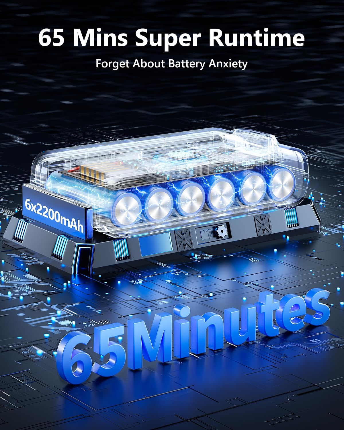 Cordless Vacuum Cleaner, 580W 48Kpa 65Mins Vacuum Cleaners for Home, Self-Standing Stick Vacuum with Auto Scrapping Dust Tech, Low Noise Rechargeable Cordless Vacuum for Hardfloor, Carpets, Pet Hair - Image 3