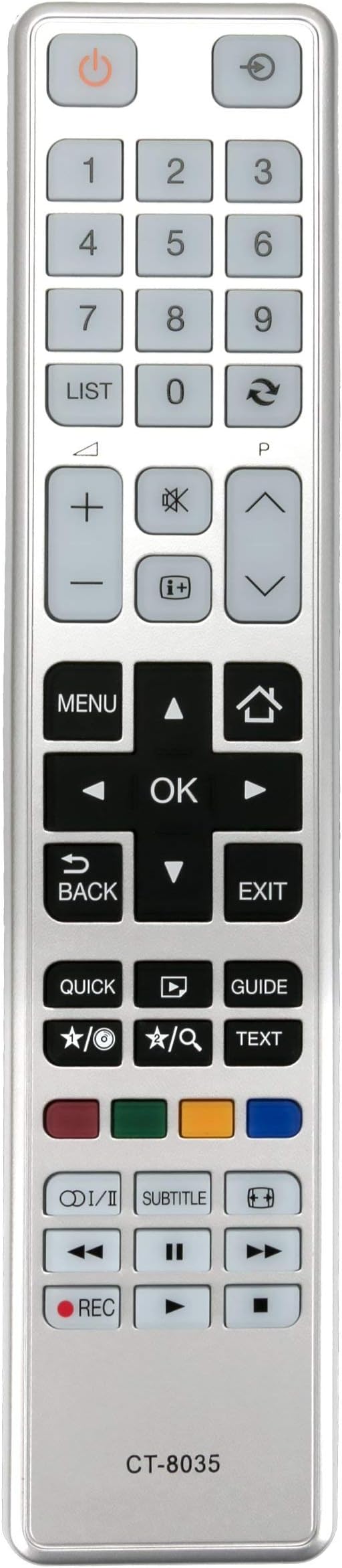 121AV - CT-8035 Replacement TV Remote Control Fit for Toshiba regza tv remote control LCD LED Smart TV CT-8069 CT-8040 CT-8041 CT-8054 CT-8050 - No Setup Required