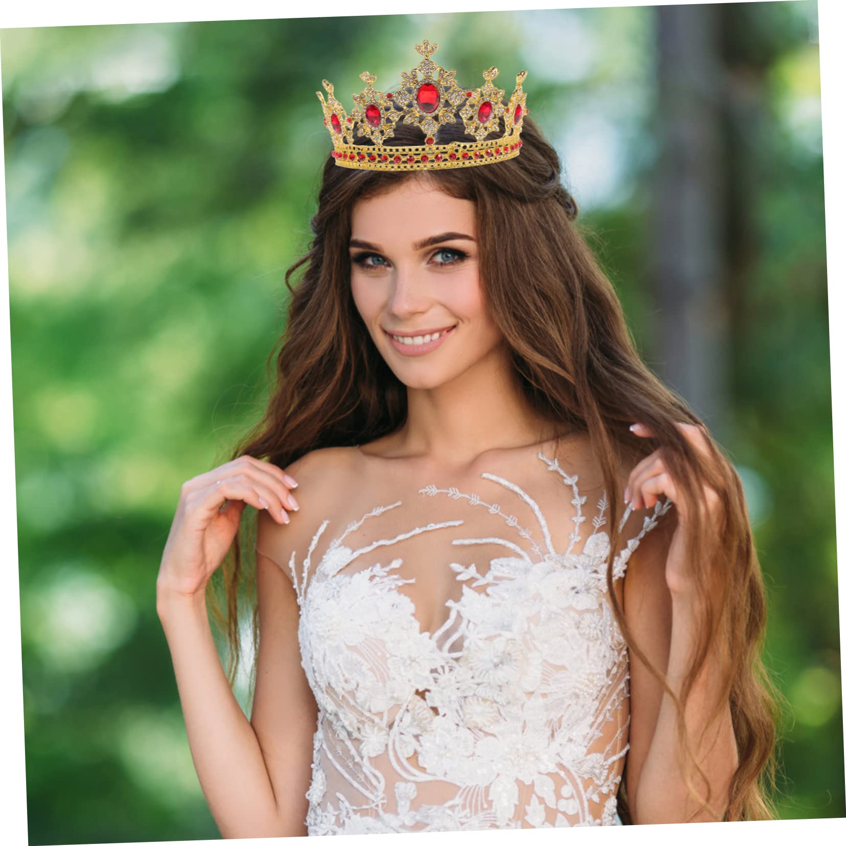 Corona de Aleación Gemas de Imitación, Tocado de Novia Redondo