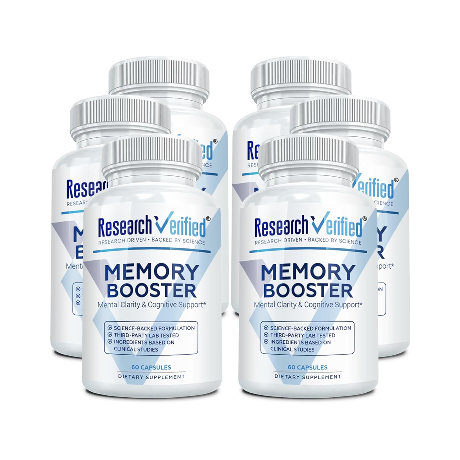 Research Verified Memory Booster - Nootropic Supplement - Enhance Cognition and Memory - Lions Mane Ginkgo Biloba BioPerine