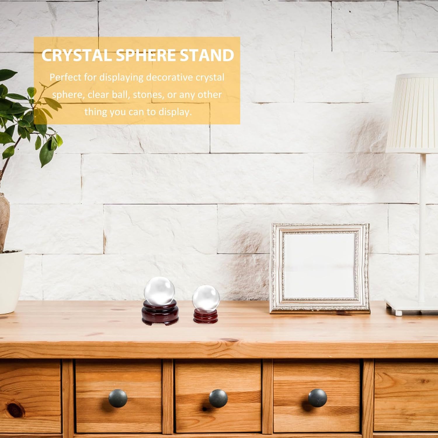 20Pcs Wooden Crystal Sphere Display Bases Small Sphere Holders for Home Decor Smooth Surface Stands to Securely Hold Crystal Balls Ornaments and Garden Globes
