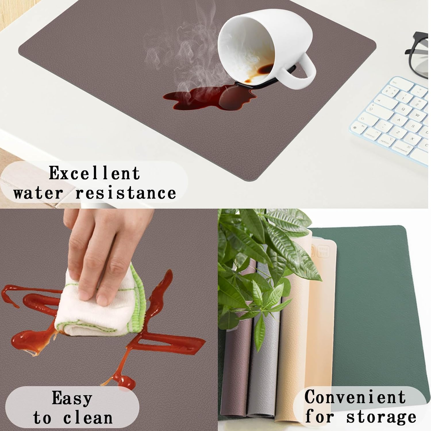 Silicone Placemats Set of 4, Heat Resistant Table Mats,Non-Slip Mats,Waterproof Placemats,Easy to Clean,Dustproof Mats,Perfect for Indoor & Outdoor Dining,12.6 x 17.7 inches by Siliconty (Dark Purple)