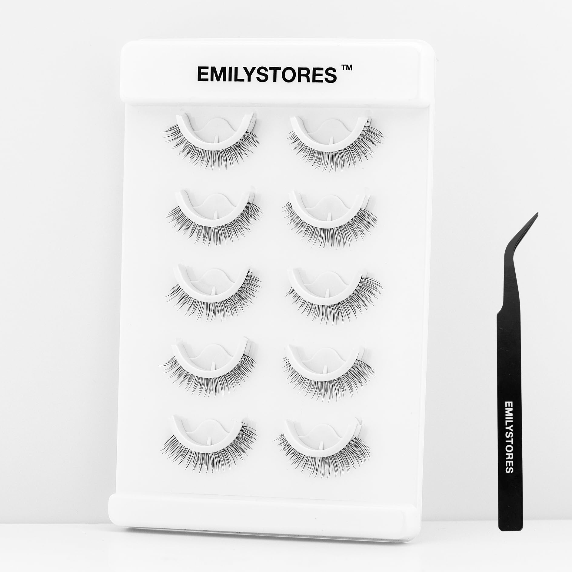 Self Adhesive Eyelashes Stick Lash Press On Pre-Glued False Eyelashes Wispy Light Texture Self Glue Lash 5 Pairs (DLP04)