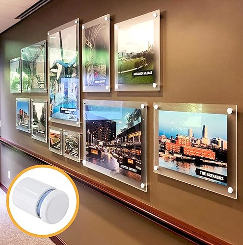 Miniatura 6 de 8 tornillos separadores de acero inoxidable de 34 x 1 pulgada, soportes para letreros, tornillos de separación para montaje en pared, clavos blancos