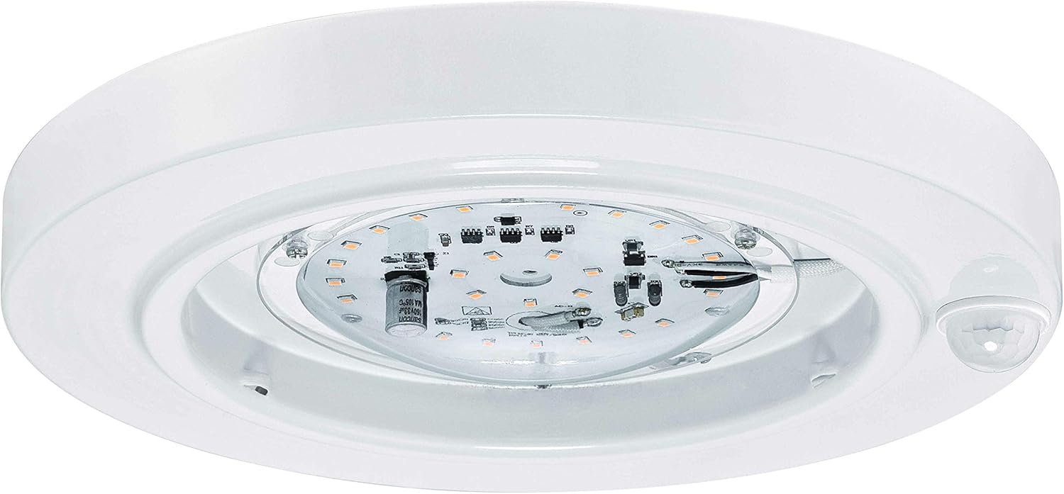 GRUENLICH LED Motion Sensor Flush Mount Ceiling Lighting Fixture, 8.7 Inch 11.5W 890 Lumen, Metal Housing, ETL Rated, 2-Pack, White Finish-3000K