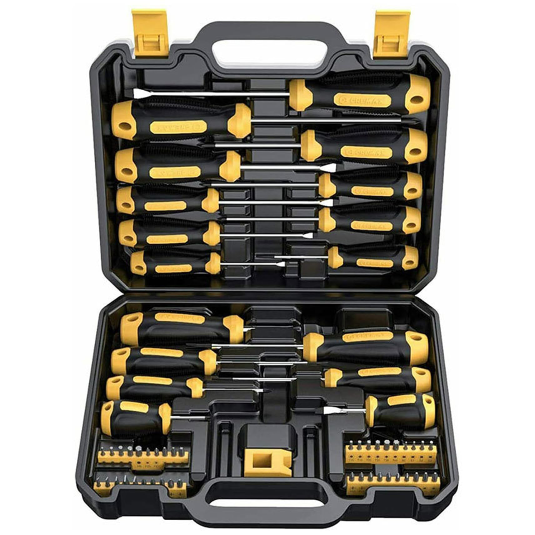 Juego de destornilladores, juego de destornilladores magnéticos, kit de de 57 piezas con estuche, herramientas manuales de destornillador con puntas de 40 piezas