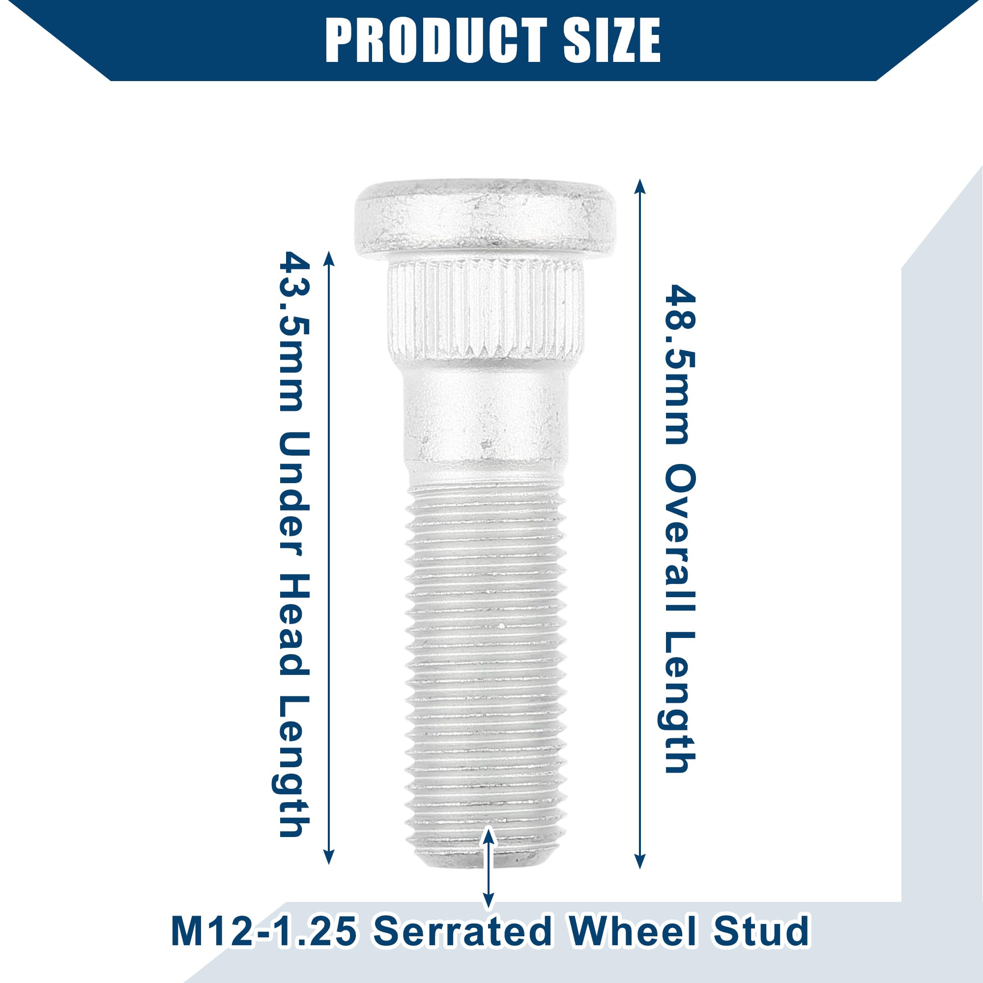A ABSOPRO No.28365FE001 Bulloni per perno ruota M12-1.25 per Subaru e per Toyota, confezione da 10 pezzi