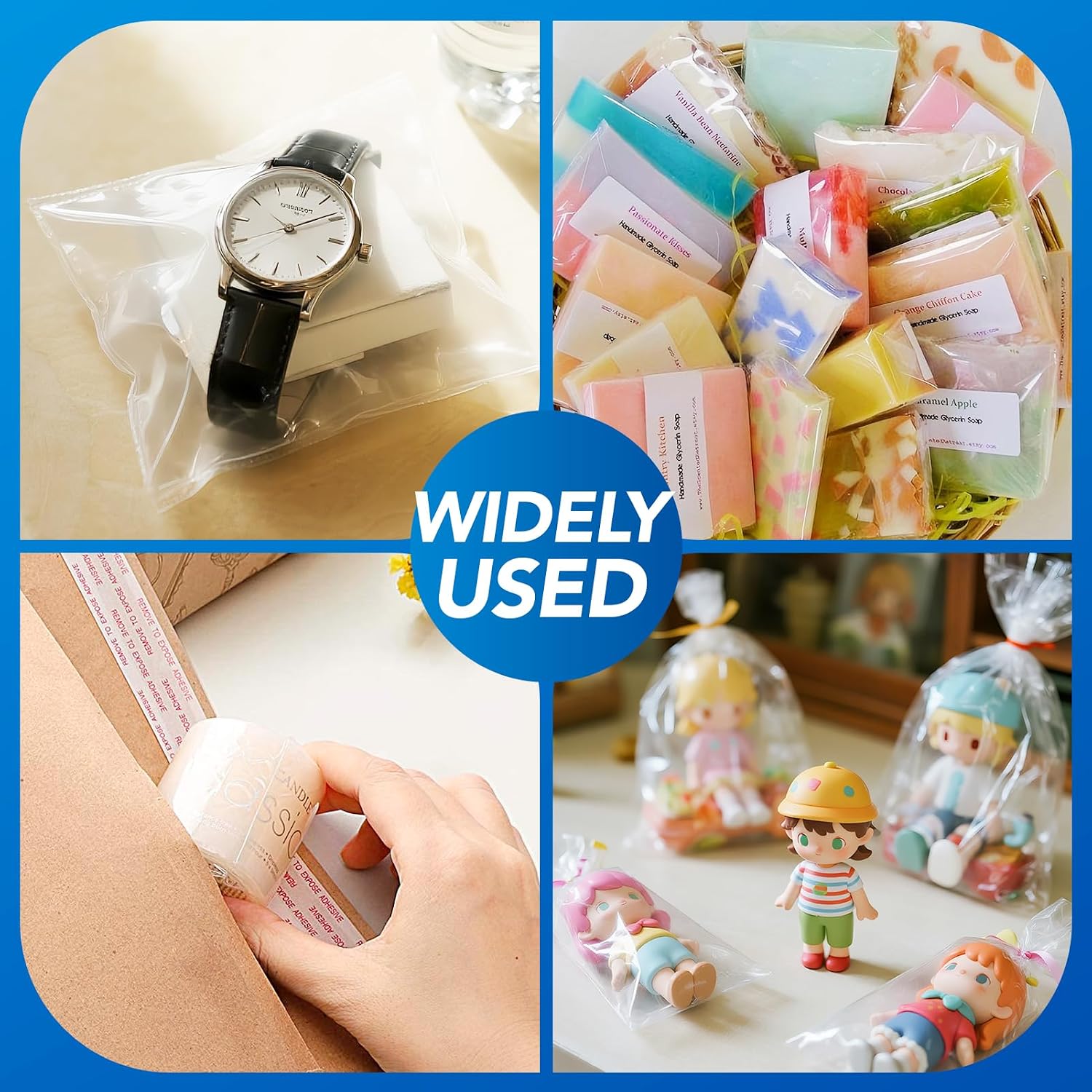 Metronic Shrink Wrap Bags 6x6 Inches 500Pcs, Clear PVC Heat Shrink Wrap Bags for Packagaing Soap,Bath Bombs,Makeup, Candles,Small Gifts,Jars,Homemade DIY