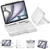 GUSGU Transparent Case with Wireless Keyboard for iPad 11th Gen 11-in.A16, 2025, 2022 iPad 10th Gen 10.9-in, 7 Colors Backlight, Trackpad, 360°Rotating Stand, Tech Style