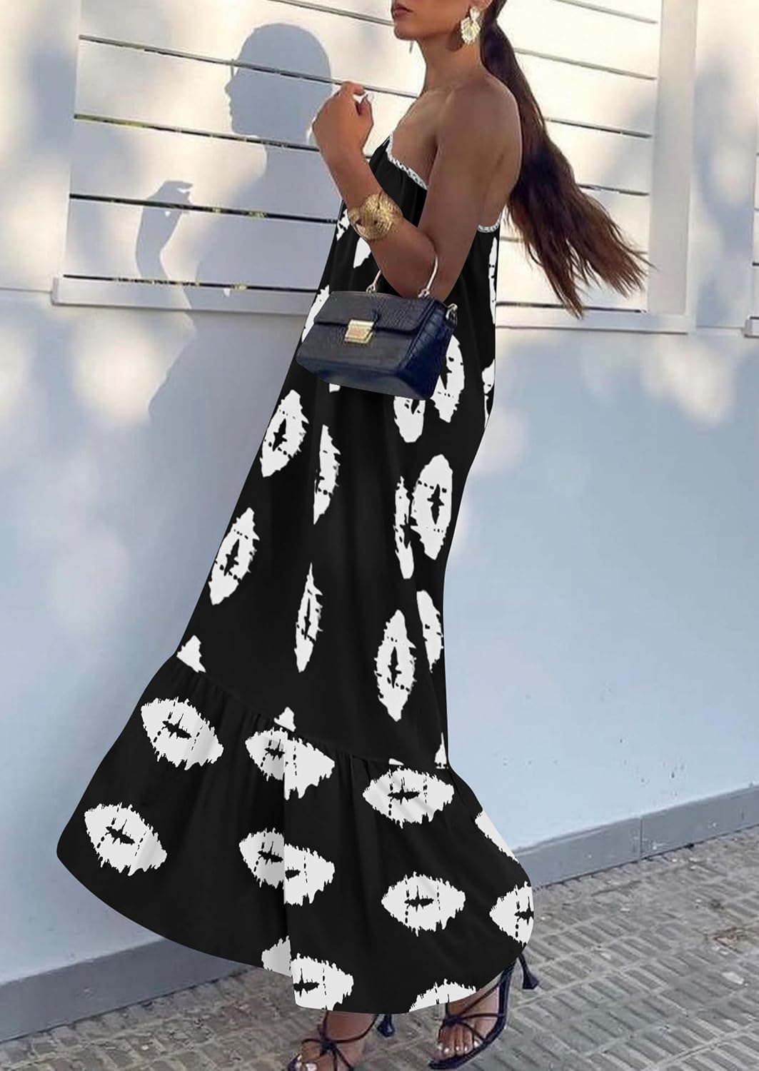 PRETTYGARDEN Women's 2026 Summer One Shoulder Maxi Dress Printed Flowy Boho Long Sundresses Spring Beach Vacation Clothes