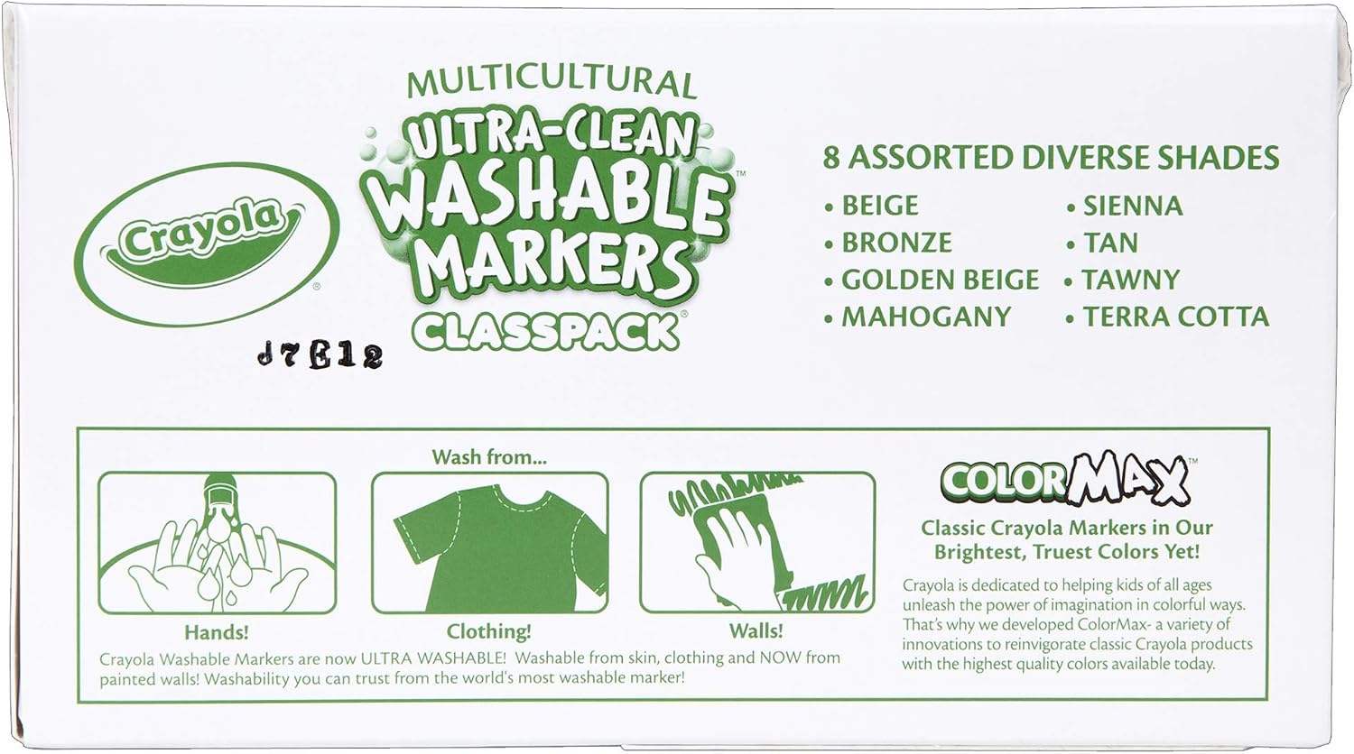 Crayola Multicultural Marker Classpack, Ultra Clean Washable Markers, Broad Line, 80 Count (588200), Assorted, 1-Pack