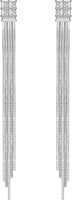 KristLand Elegant Tassel Earrings with Cubic Zirconia 925 Sterling Silver Ear Pin Gold Plated Long Tassel Jewelry Gifts for Ladies Girl Women