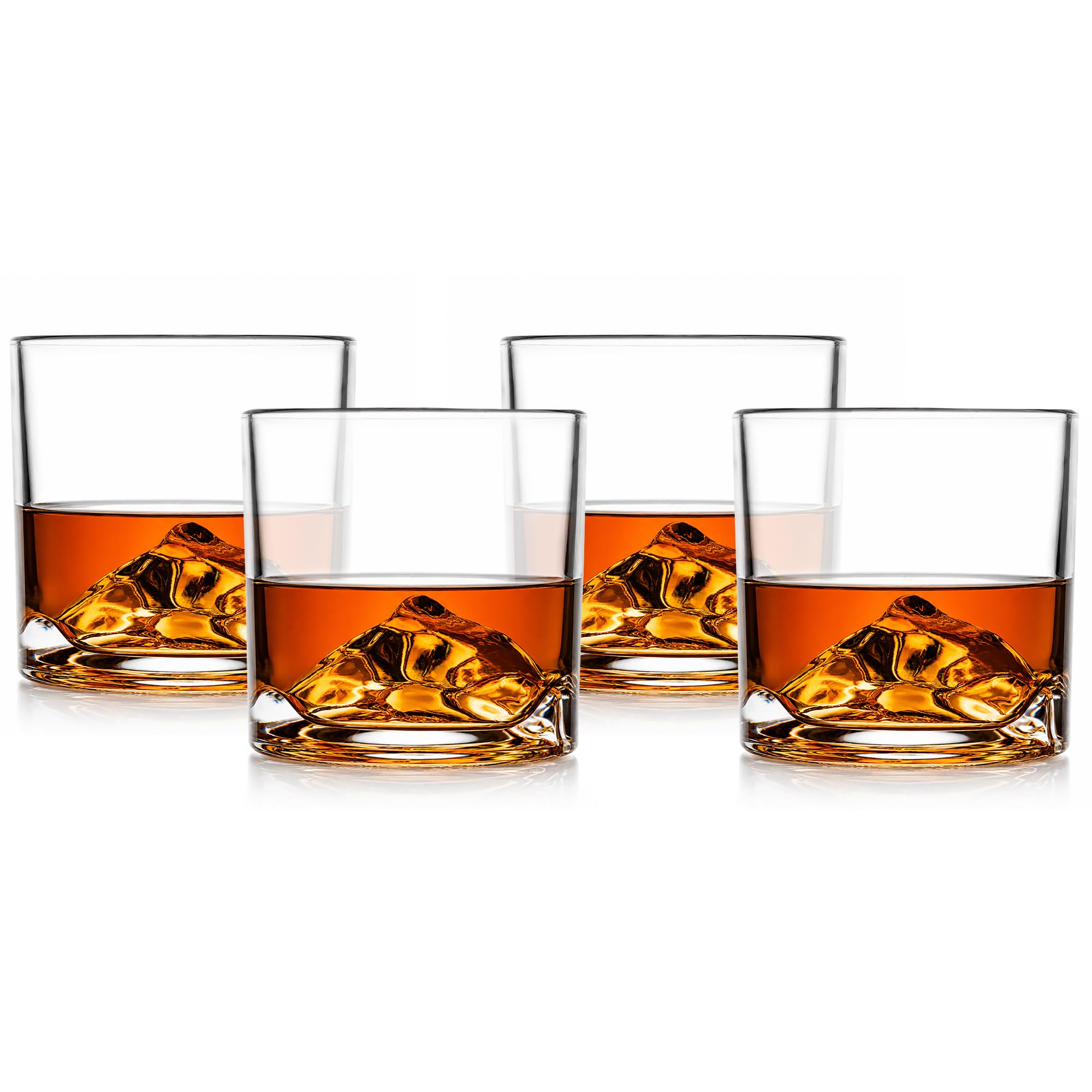 LIITON Everest Verre à Whisky Cristal, Set de 4, 300 ml | Cristal épais à congeler: dégustez whisky, bourbon ou cocktails sans glaçons. Coffret cadeau pour homme.