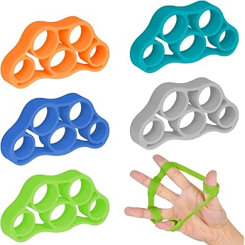 Vicloon Finger Trainer 5 Pieces Hand Trainer in Three Strengths for More Strength Silicone Hand Strength Trainer Finger Exerciser for Strengthening Hand and Finger Pressure Relief and Rehabilitation