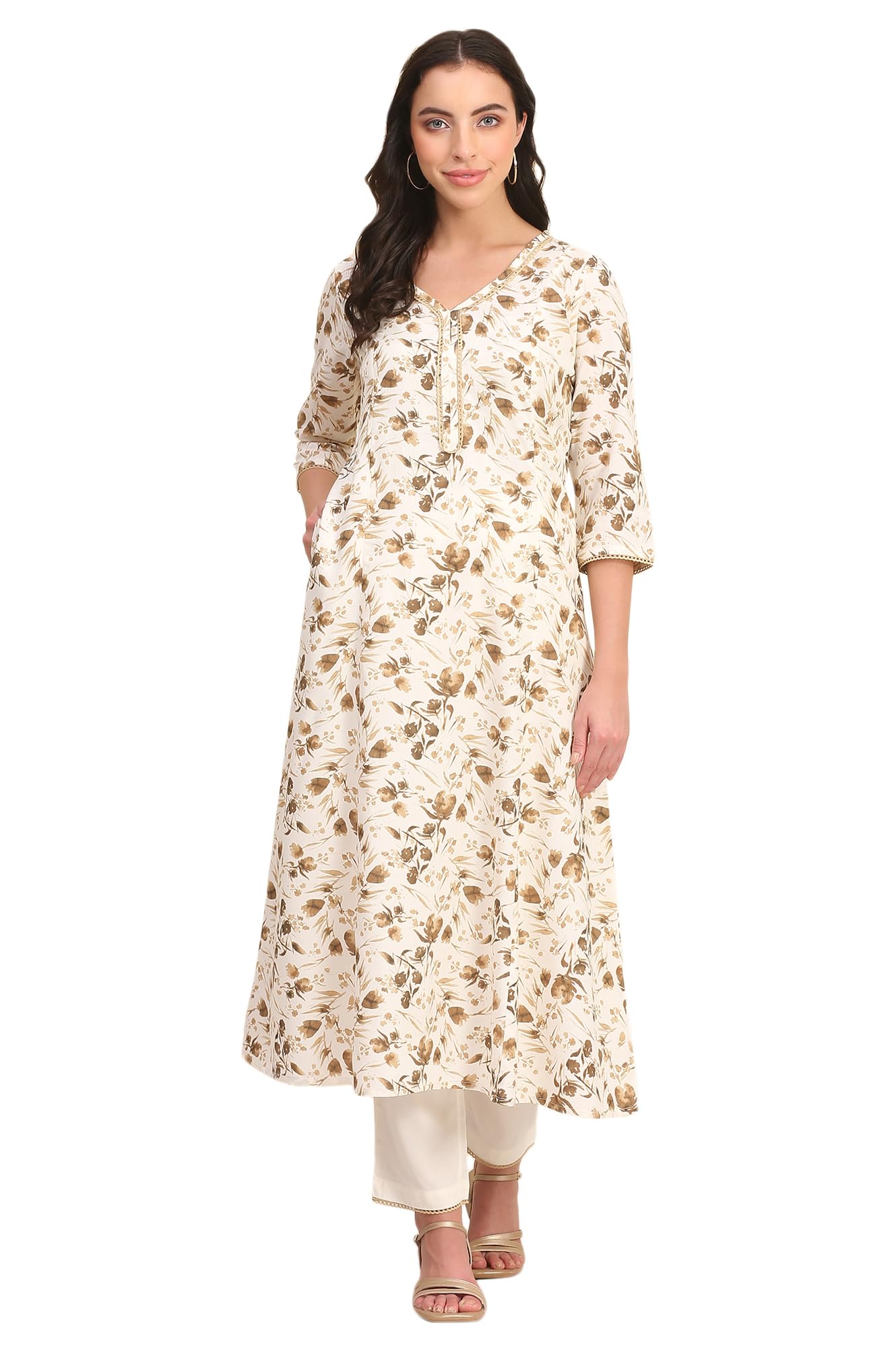 aurelia Women's Green Geometric Printed Yarn Dyed Straight Kurta, Trousers and Dupatta Set-picture-16