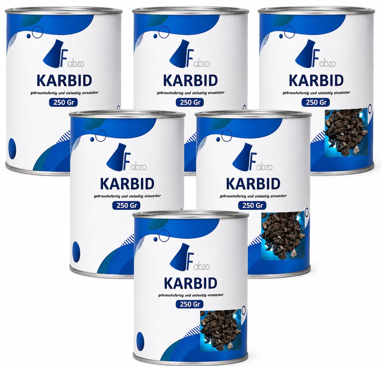 (Varianten 0,5kg-3Kg) Karbit (Kabit Kabitt karbitt Karbit Karbid Steine) nur 6% Staubanteil lang anhaltendes Gas (Karbid Lamp Lab Nr.26398837)(24h Sofort - Versand (6x250gr)