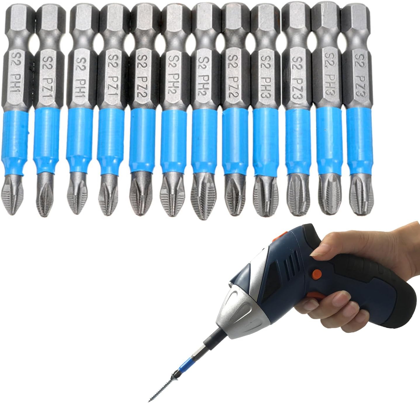 12Pcs Electric Screwdriver Bits Non Slip Drill Screwdriver