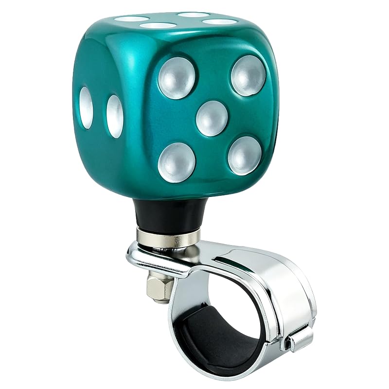 Girador de Volante em Formato de Dado Lunsom Azul Metálico DX005C