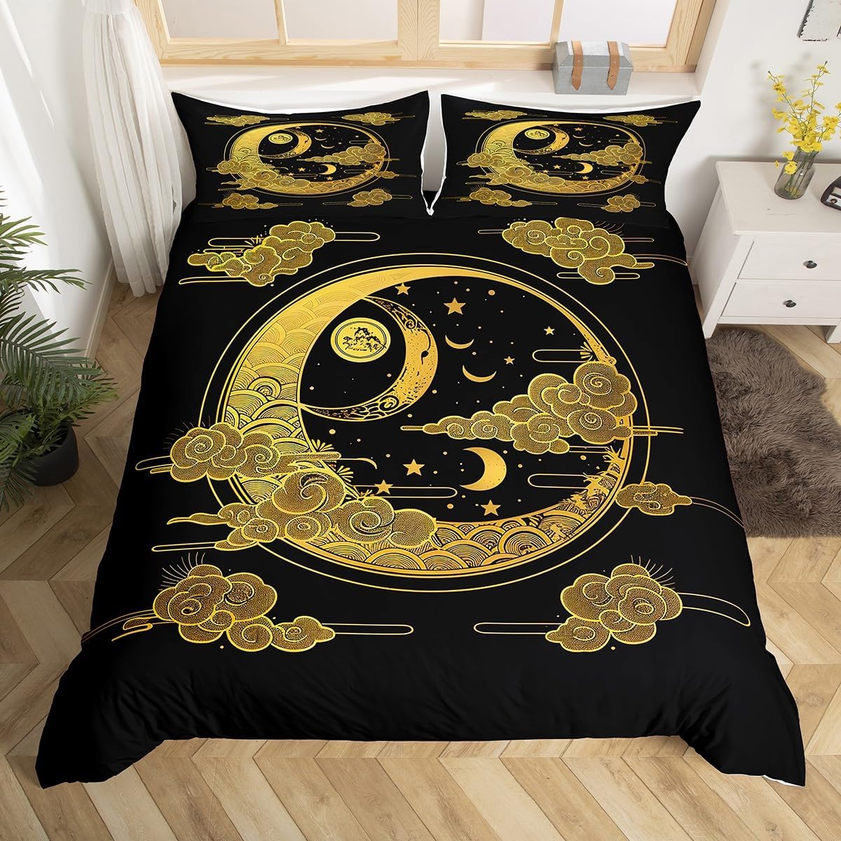 Feelyou Sunset Bedding Set Leopard Comforter Cover Kids Adult Red Rose Floral Cheetah Print Duvet Cover Wild Animal Pattern Bed Set Luxury Room Decor 3Pcs with 2 Pillow Case Full Size (No Comforter)